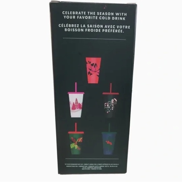 🎄 Starbucks Holiday 5-Pack 24oz Reusable Cold Cups – New in Box! - Picture 5 of 5